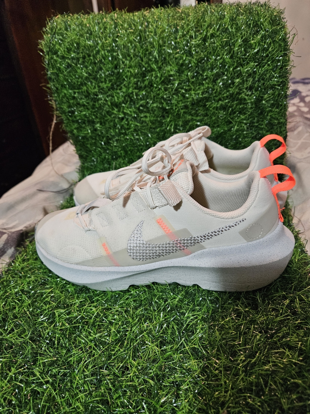 Nike Crater Impact Sneakers with Neon Coral Pull Tabs